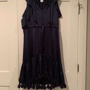 MISA Los Angeles Navy sleeveless dress.